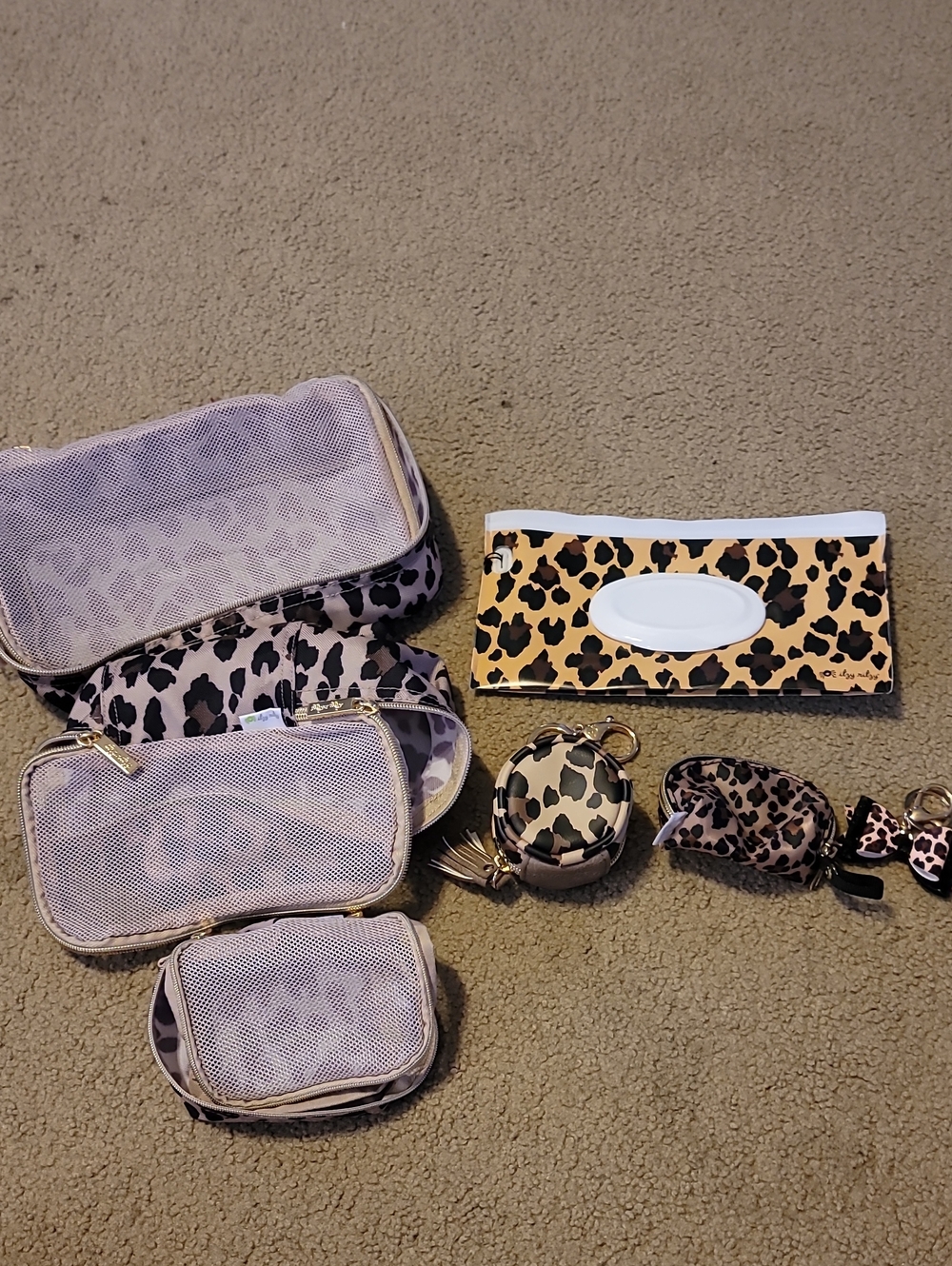 Itzy Ritzy Leopard Print Travel Accessory Set